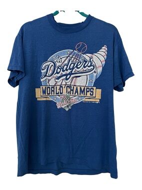 Vintage Royal Blue Dodgers World Champs Graphic short Sleeve Tee
